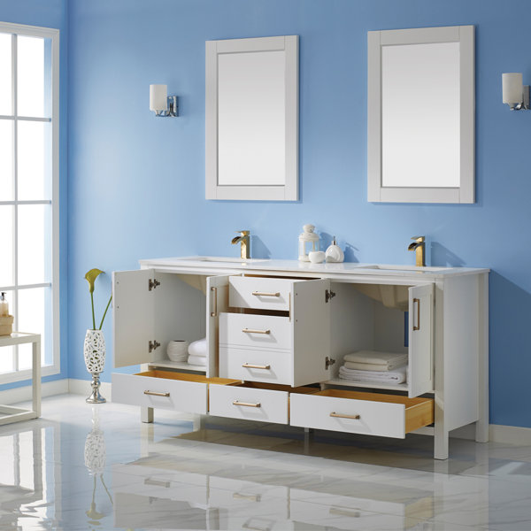 Everly Quinn Ryland 72" Double Bathroom Vanity Set with Mirror Wayfair